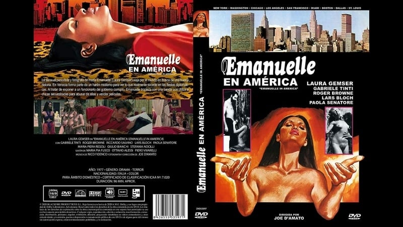 Emanuelle in america (1977) laura gemser, paola senatore retro, clásico, vintage, erótico, porno, sexo, lesbiana, milf]